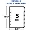 Avery Dividers, Mini, 5Tab, Write-On 5PK AVE16180